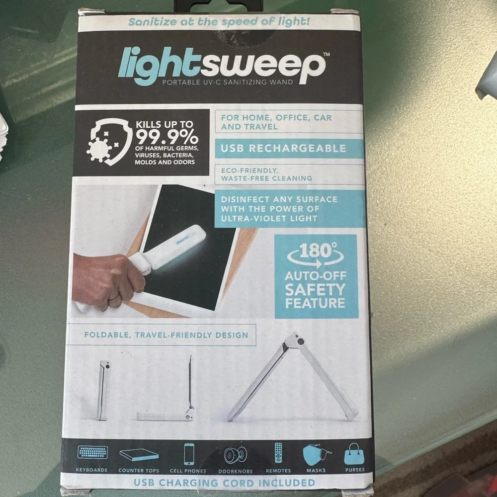 LIGHTSWEEP Portable UV-C Sanitizing Wand-zoom in for all the details! Chargeable